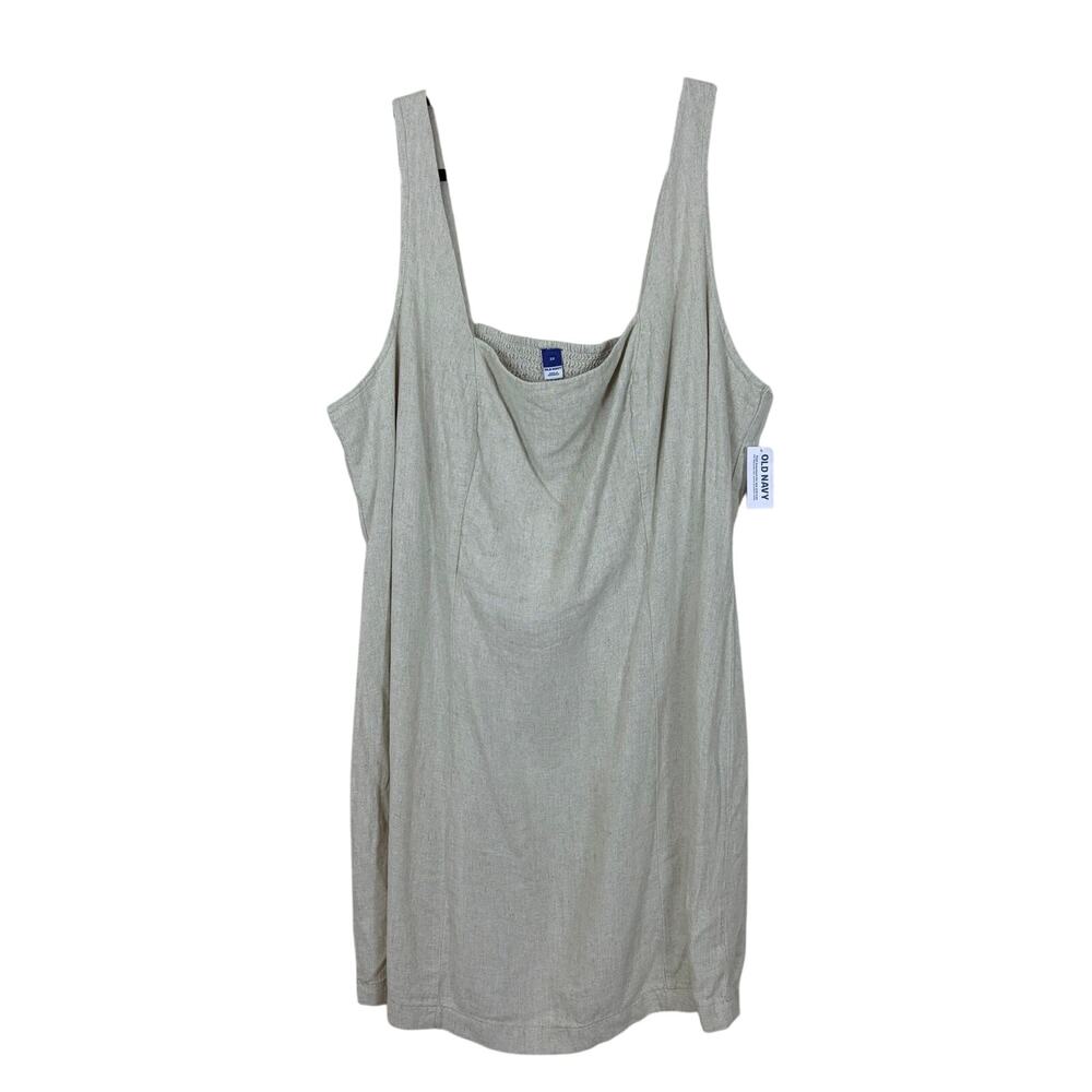 New With Tags Old Navy Linen Blend Sleeveless Shift Dress Oatmeal 2X